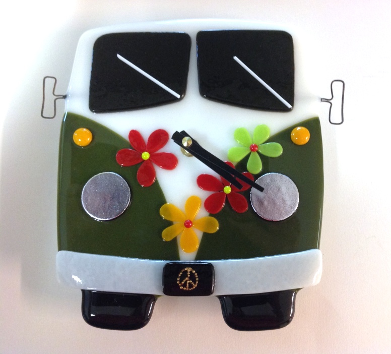 VW Bus Wall Clock- Green “Time Traveler”