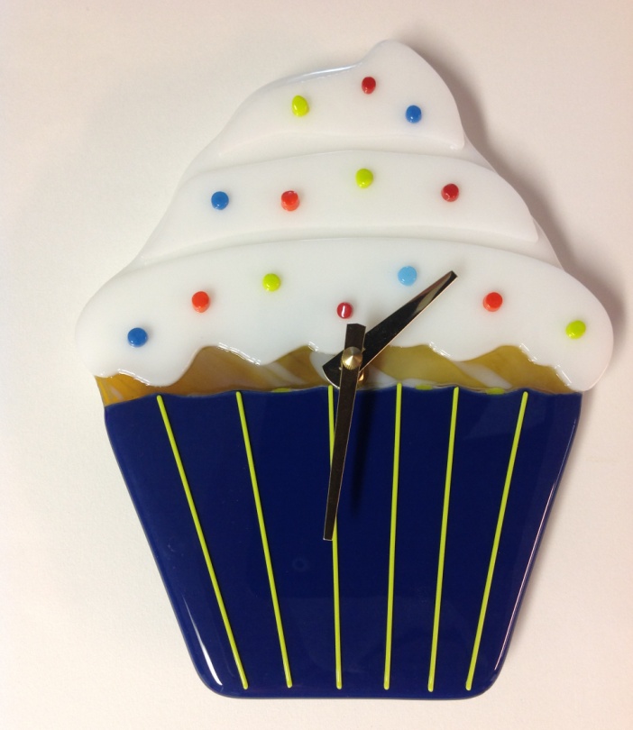 Cupcake Wall Clock- Blue