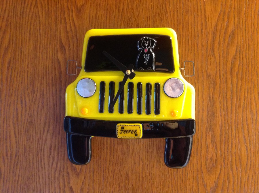 Jeep Wall Clock with Boston Terrier